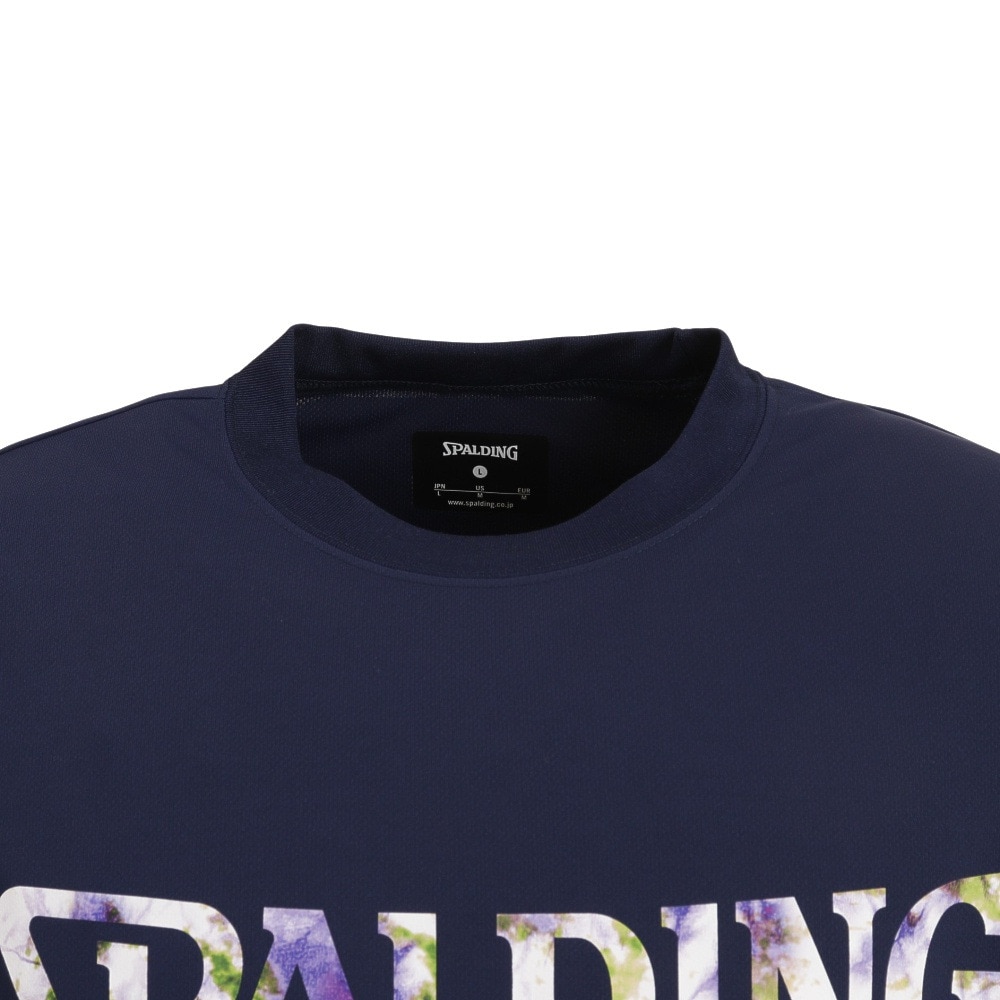 スポルディング（SPALDING）（メンズ）バスケットボールウェア Tシャツ タイダイマーブリングロゴ SMT22010NV