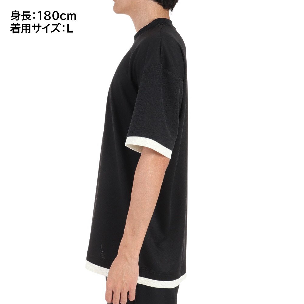 ニューバランス（new balance）（メンズ）バスケットボールウェア Logo Layerd 半袖Tシャツ AMT25058BK