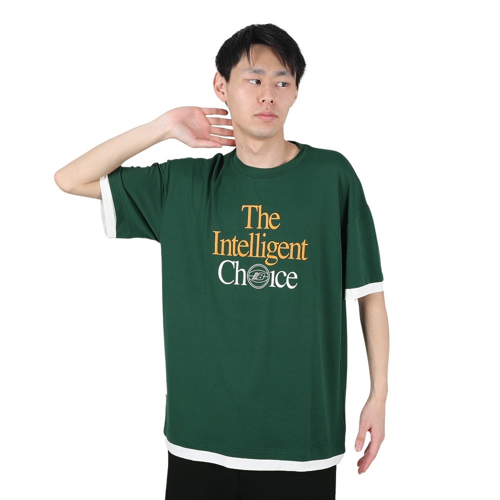 ニューバランス（new balance）（メンズ）バスケットボールウェア 接触冷感The Intelligent Choice ショートスリーブTシャツ AMT35061NWG 速乾