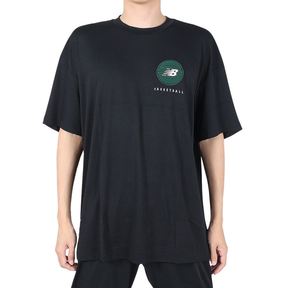 ニューバランス（new balance）（メンズ）バスケットボールウェア 接触冷感 バックプリントTシャツ AMT35063BK 速乾