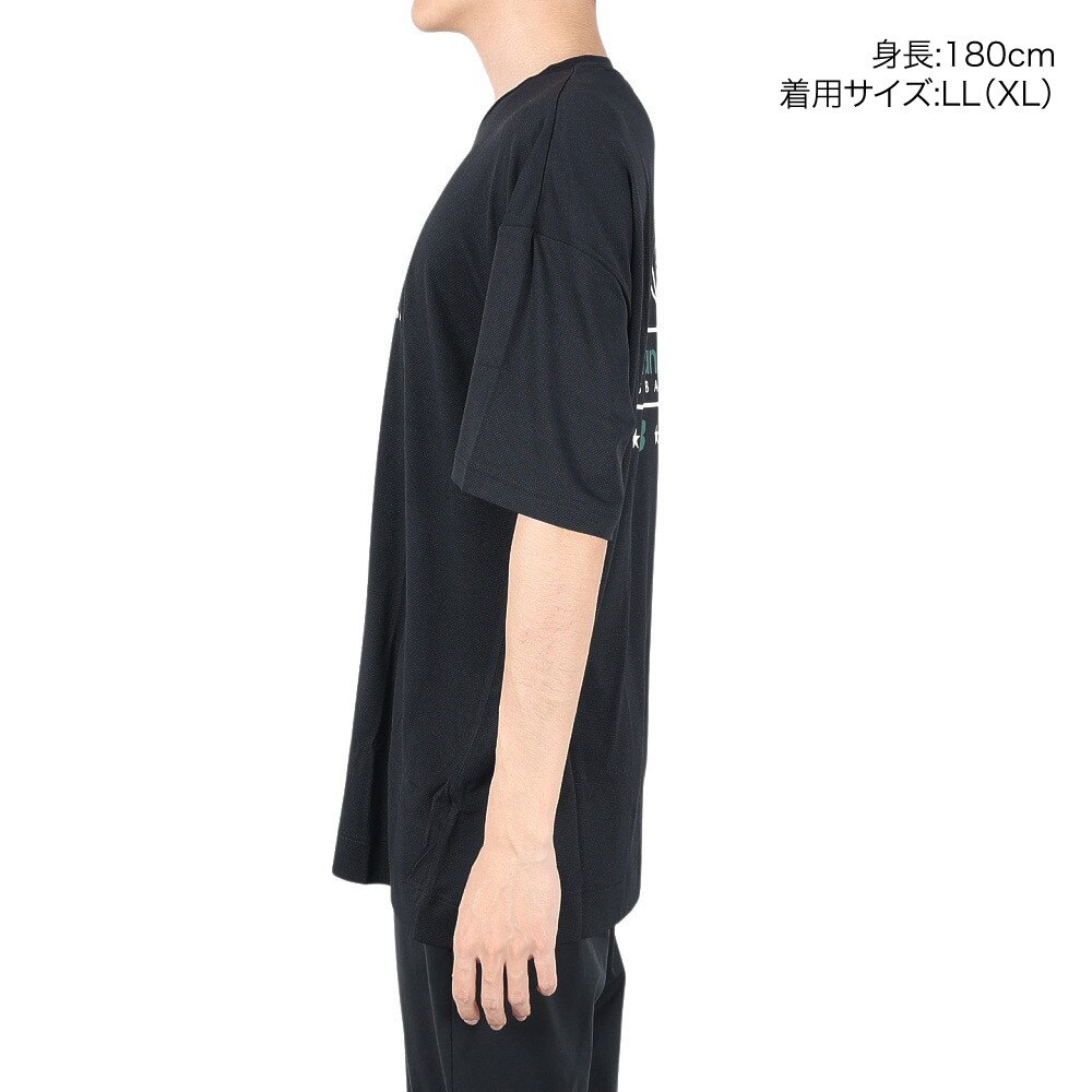 ニューバランス（new balance）（メンズ）バスケットボールウェア 接触冷感 バックプリントTシャツ AMT35063BK 速乾