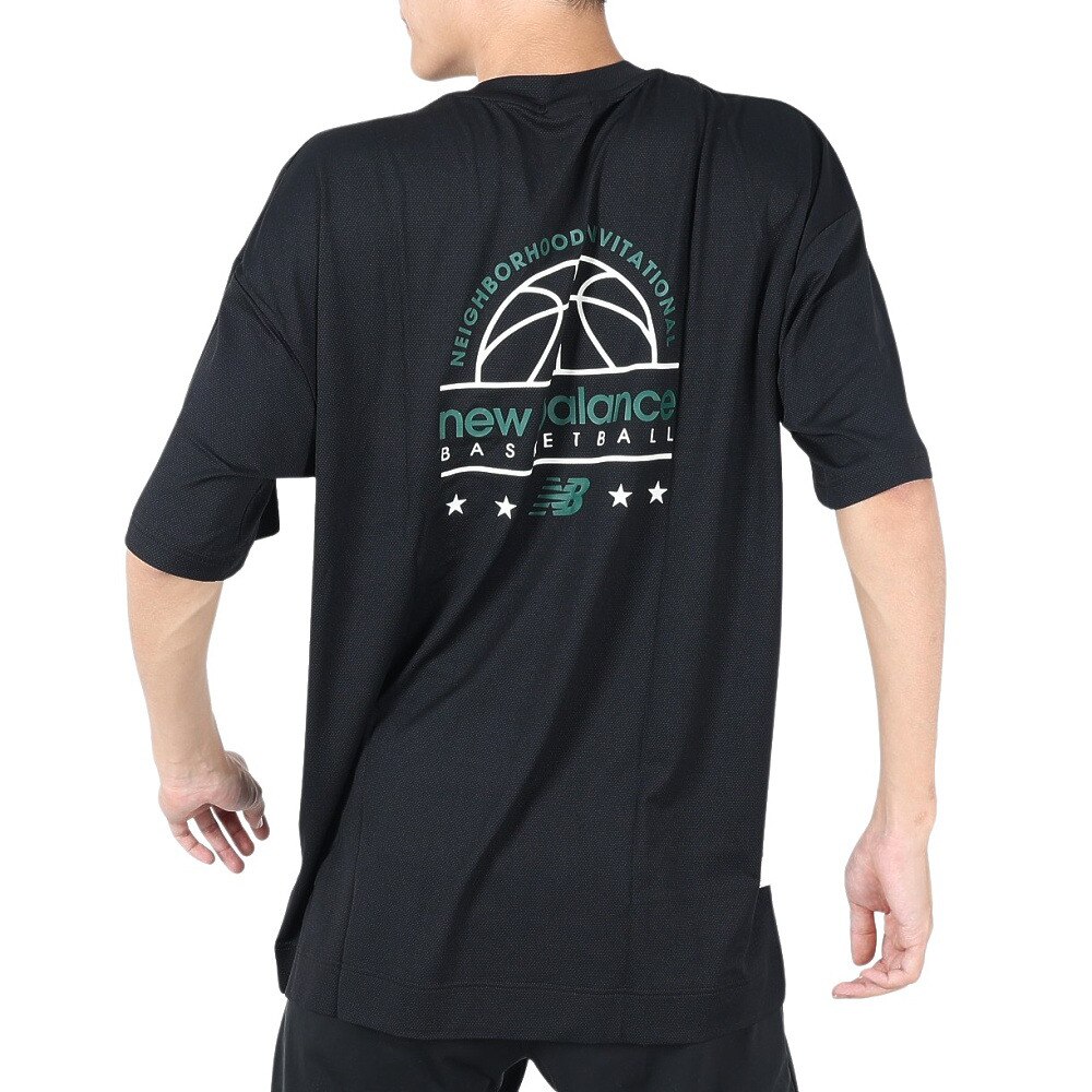 ニューバランス（new balance）（メンズ）バスケットボールウェア 接触冷感 バックプリントTシャツ AMT35063BK