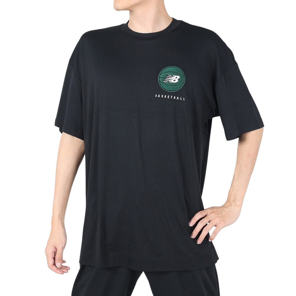 ニューバランス（new balance）（メンズ）バスケットボールウェア 接触冷感 バックプリントTシャツ AMT35063BK