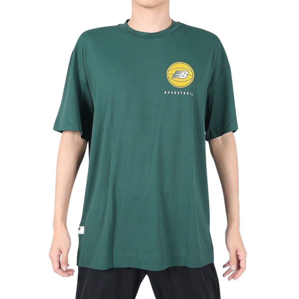 ニューバランス（new balance）（メンズ）バスケットボールウェア 接触冷感 バックプリントTシャツ AMT35063NWG 速乾