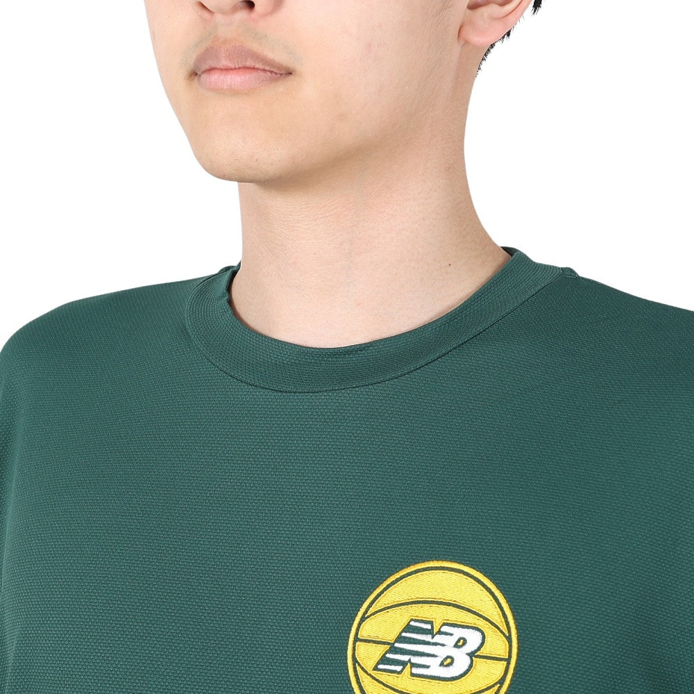 ニューバランス（new balance）（メンズ）バスケットボールウェア 接触冷感 バックプリントTシャツ AMT35063NWG 速乾