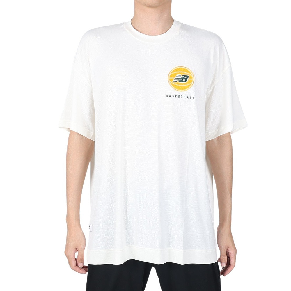 ニューバランス（new balance）（メンズ）バスケットボールウェア 接触冷感 バックプリントTシャツ AMT35063SST 速乾