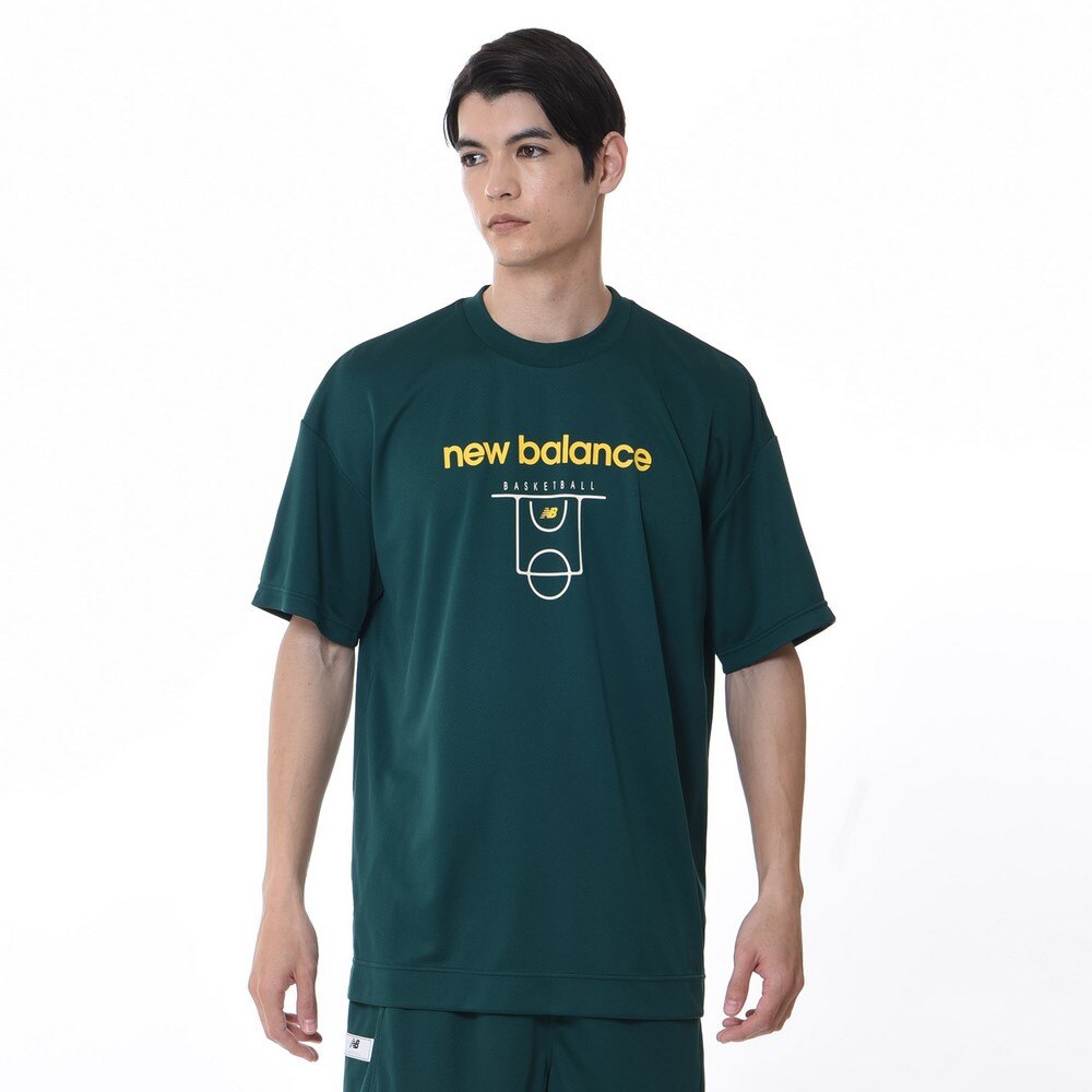 ニューバランス（new balance）（メンズ、レディース）バスケットボールウェア Court Graphic Tシャツ AMT35064NWG