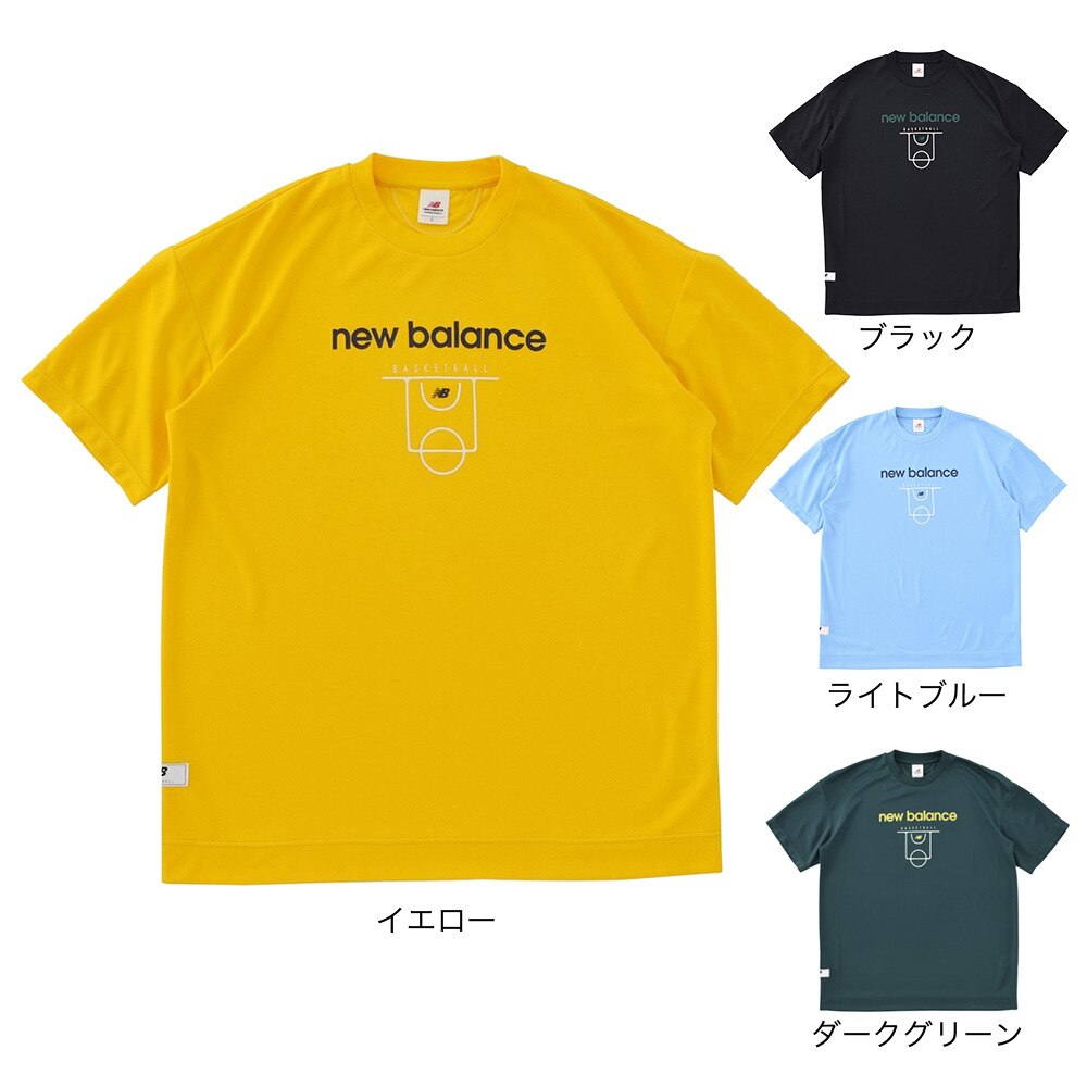 ニューバランス（new balance）（メンズ、レディース）バスケットボールウェア Court Graphic Tシャツ AMT35064BLZ
