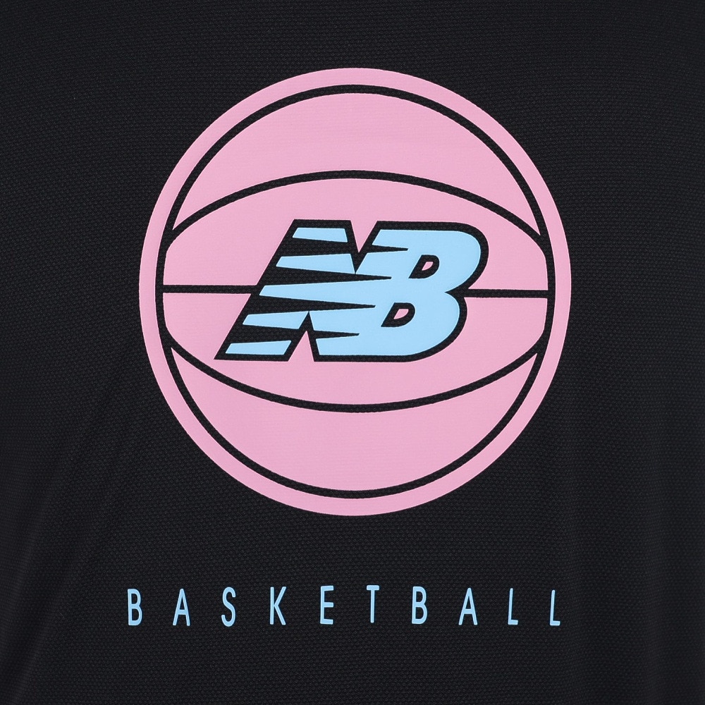 ニューバランス（new balance）（メンズ）バスケットボールウェア バスケットボールロゴショートスリーブTシャツ AMT35069BK 冷感 速乾
