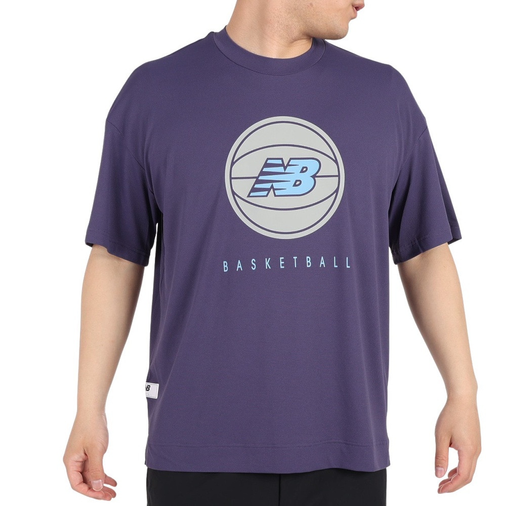 ニューバランス（new balance）（メンズ）バスケットボールウェア バスケットボールロゴショートスリーブTシャツ AMT35069DEY 冷感 速乾