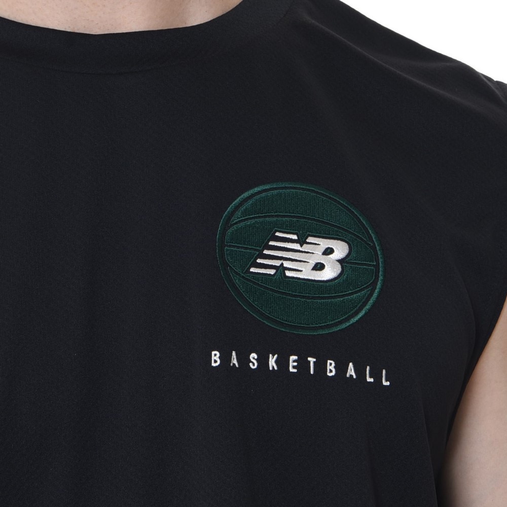 ニューバランス（new balance）（メンズ、レディース）バスケットボールウェア ノースリーブシャツ AMT35070BK