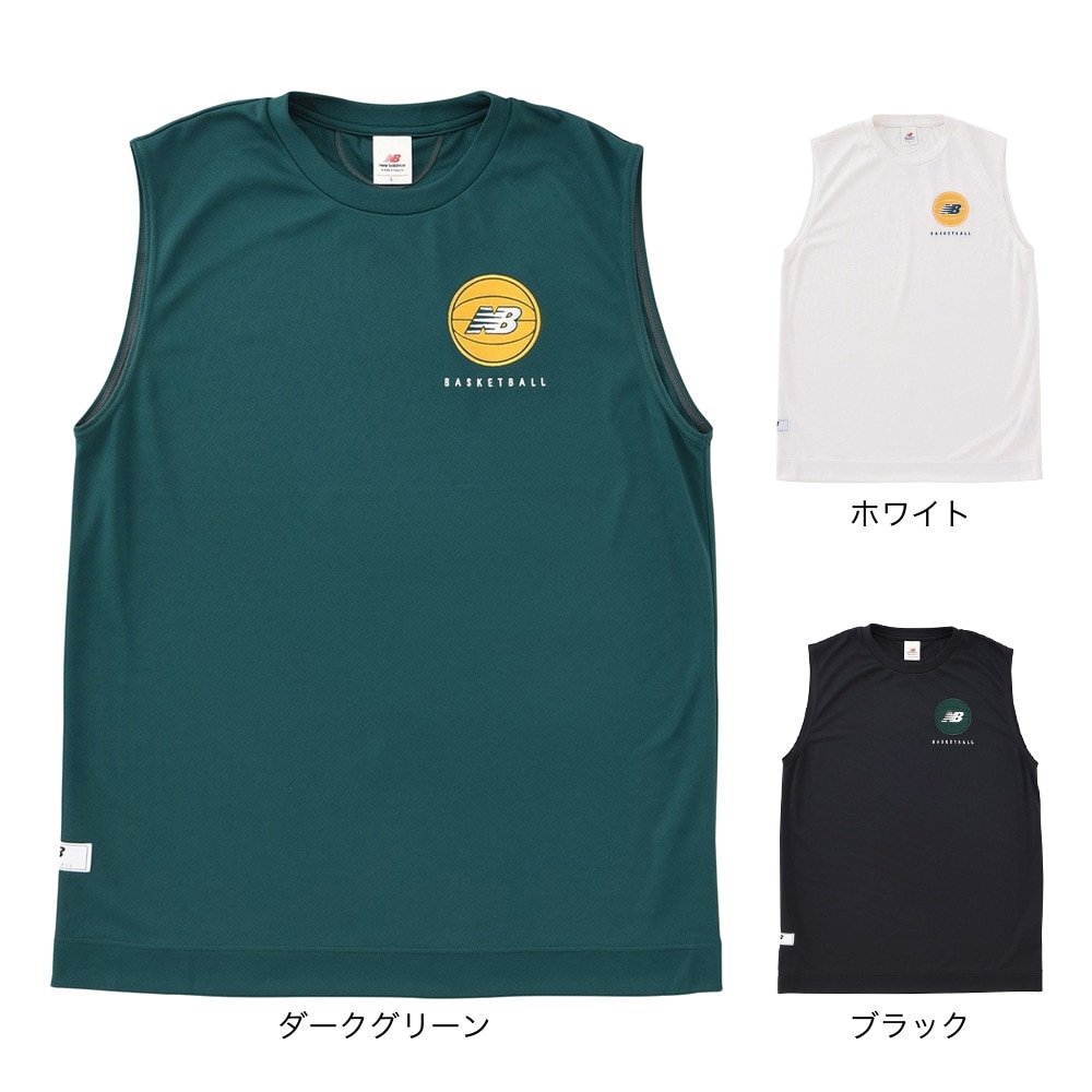 ニューバランス（new balance）（メンズ、レディース）バスケットボールウェア ノースリーブシャツ AMT35070BK