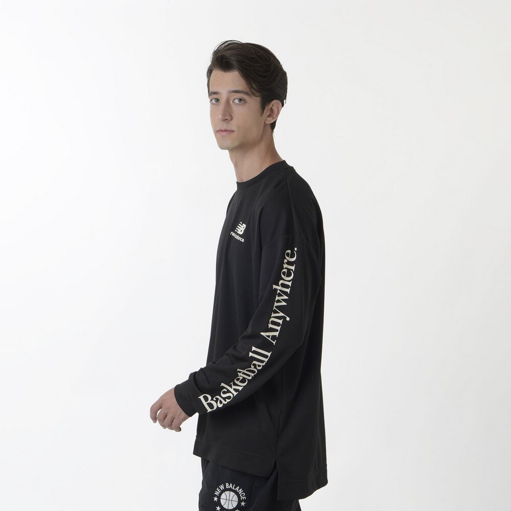 ニューバランス（new balance）（メンズ）バスケットボールウェア Arm Graphic ロングTシャツ AMT35181BK 速乾