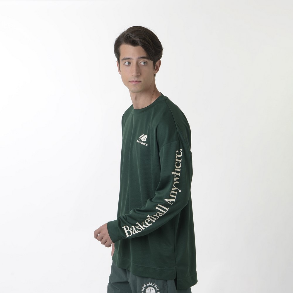 ニューバランス（new balance）（メンズ）バスケットボールウェア Arm Graphic ロングTシャツ AMT35181NWG 速乾