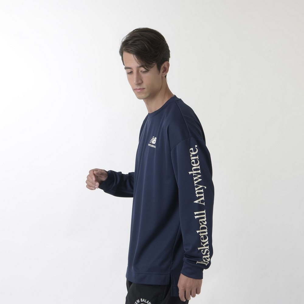 ニューバランス（new balance）（メンズ）バスケットボールウェア Arm Graphic ロングTシャツ AMT35181TNV 速乾