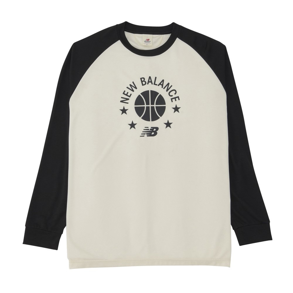 ニューバランス（new balance）（メンズ）バスケットボールウェア カラーブロックロングTシャツ AMT35183BK 速乾