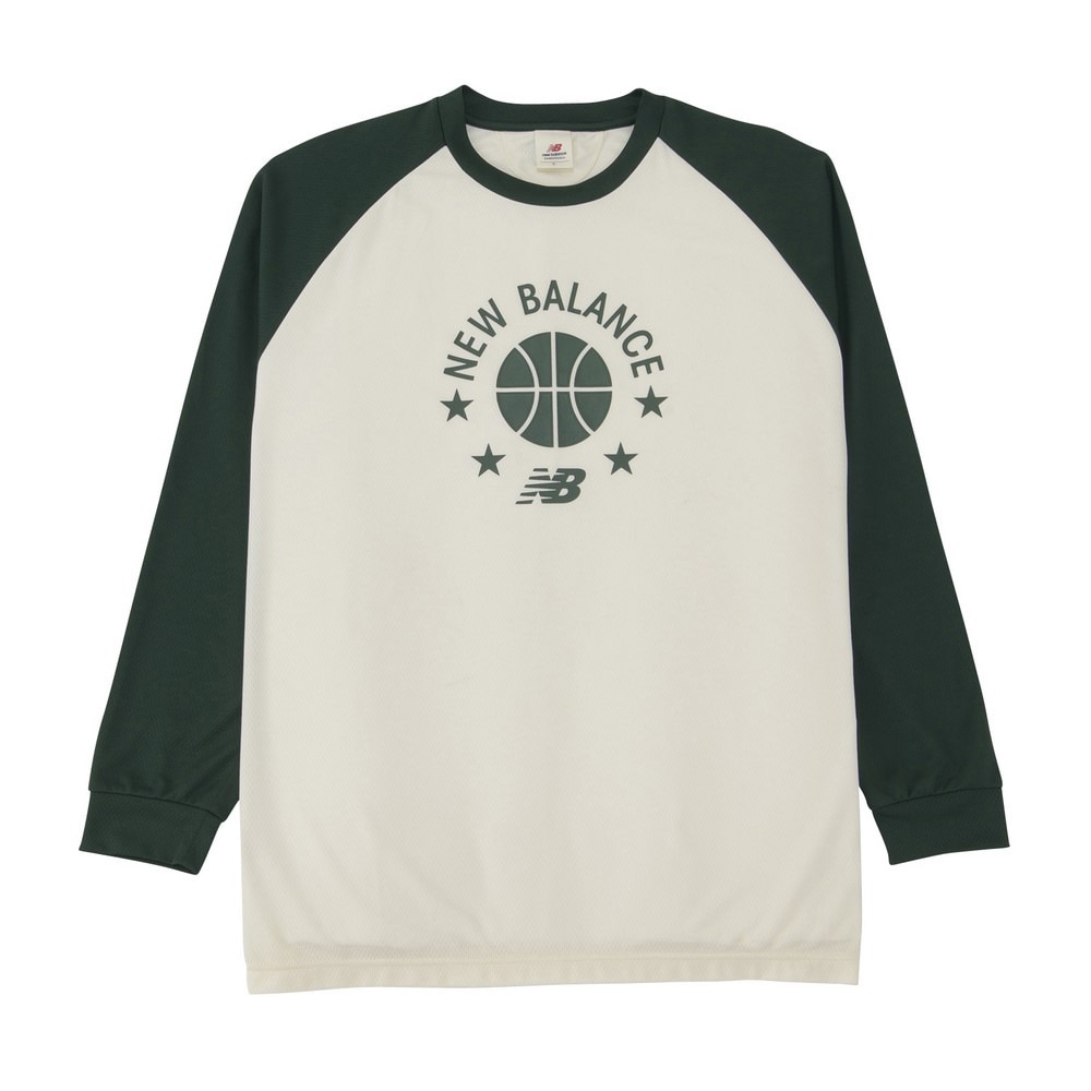 ニューバランス（new balance）（メンズ）バスケットボールウェア カラーブロックロングTシャツ AMT35183NWG 速乾