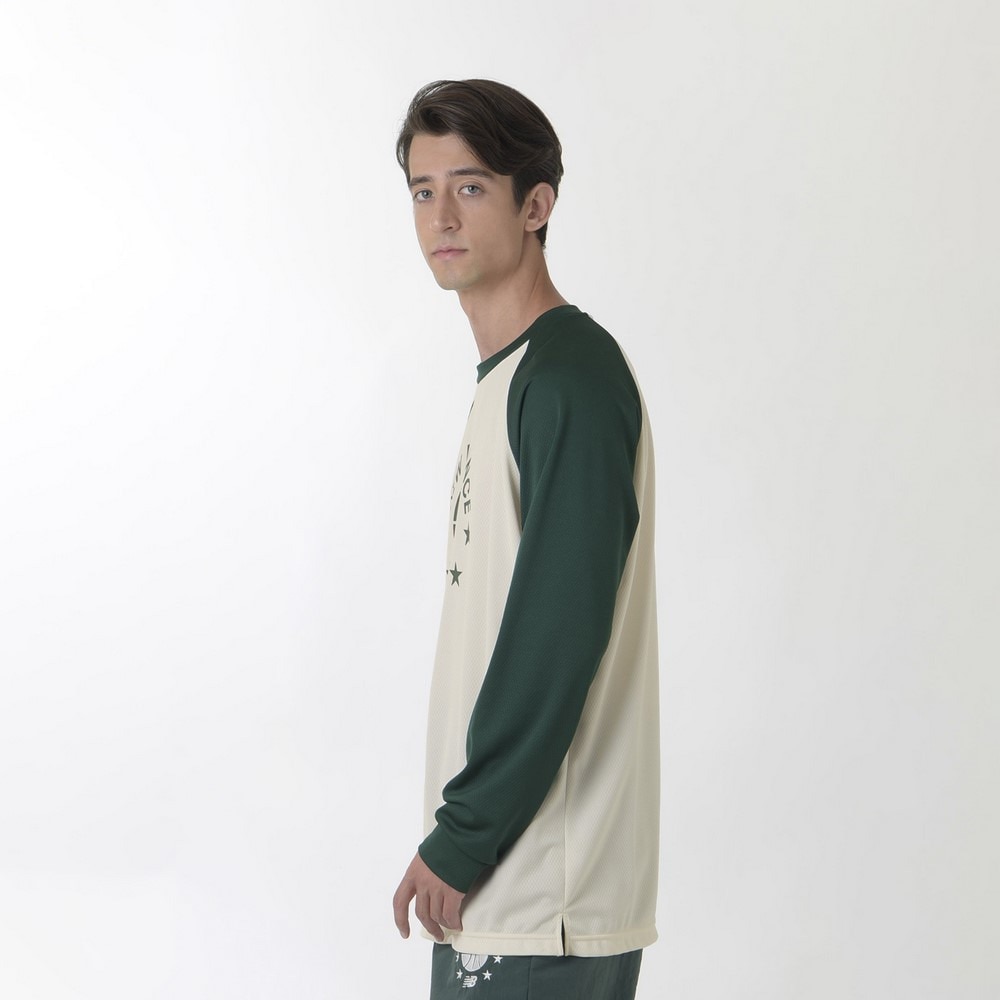 ニューバランス（new balance）（メンズ）バスケットボールウェア カラーブロックロングTシャツ AMT35183NWG 速乾
