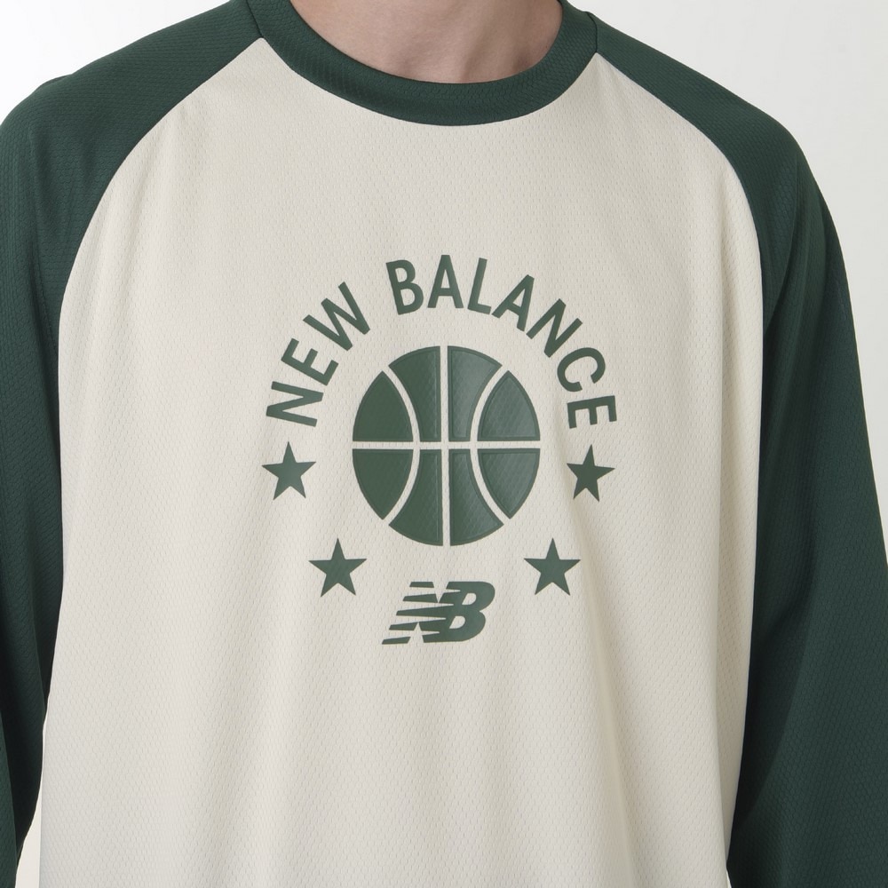 ニューバランス（new balance）（メンズ）バスケットボールウェア カラーブロックロングTシャツ AMT35183NWG