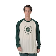 (メンズ)バスケットボールウェア カラーブロックロングTシャツ AMT35183NWG 速乾