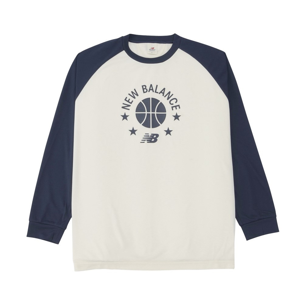 ニューバランス（new balance）（メンズ）バスケットボールウェア カラーブロックロングTシャツ AMT35183TNV 速乾