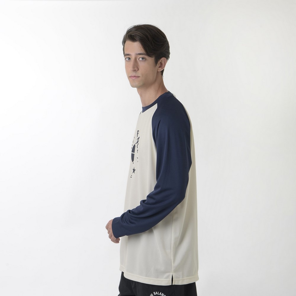 ニューバランス（new balance）（メンズ）バスケットボールウェア カラーブロックロングTシャツ AMT35183TNV 速乾