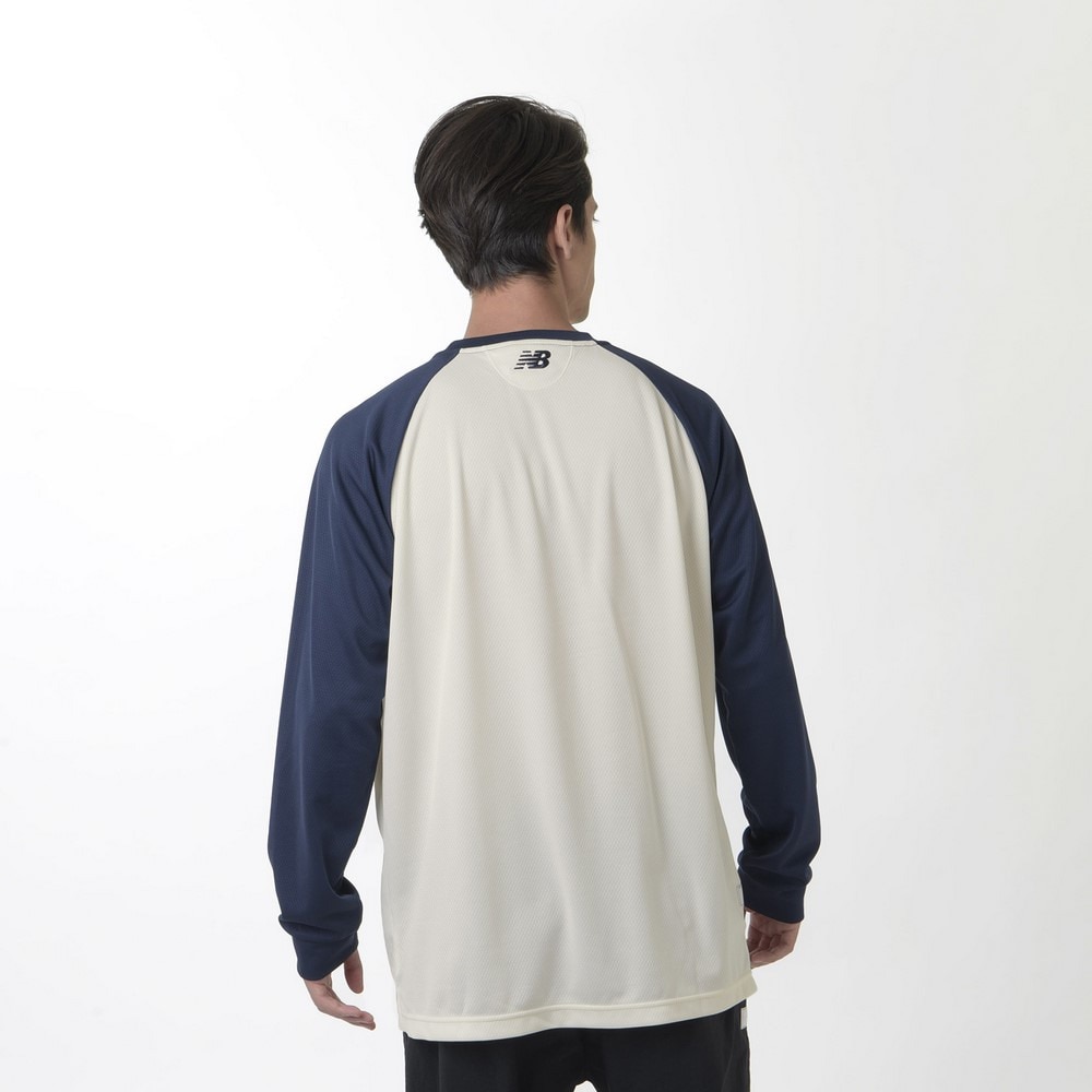 ニューバランス（new balance）（メンズ）バスケットボールウェア カラーブロックロングTシャツ AMT35183TNV 速乾