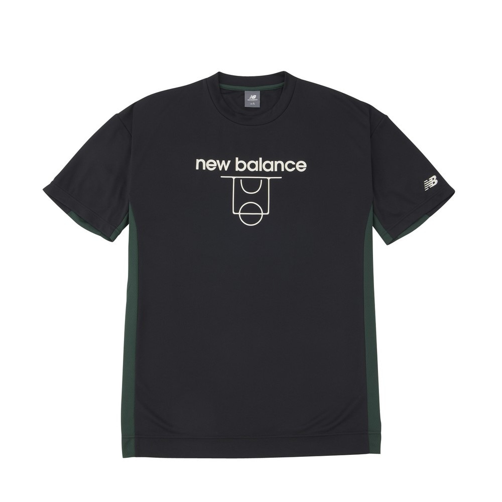 ニューバランス（new balance）（メンズ）バスケットボールウェア コートグラフィック ディンプルメッシュ 半袖Tシャツ AMT45070BK