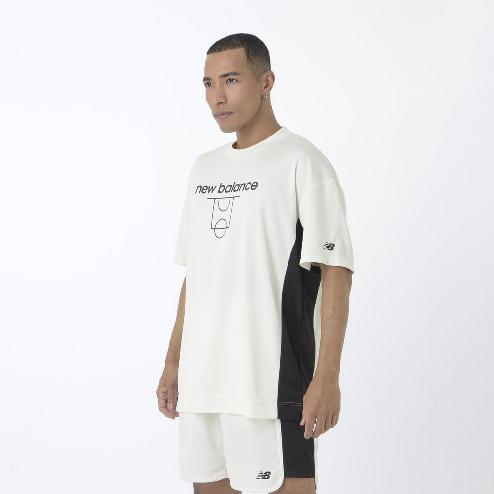 ニューバランス（new balance）（メンズ）バスケットボールウェア コートグラフィック ディンプルメッシュ 半袖Tシャツ AMT45070SST