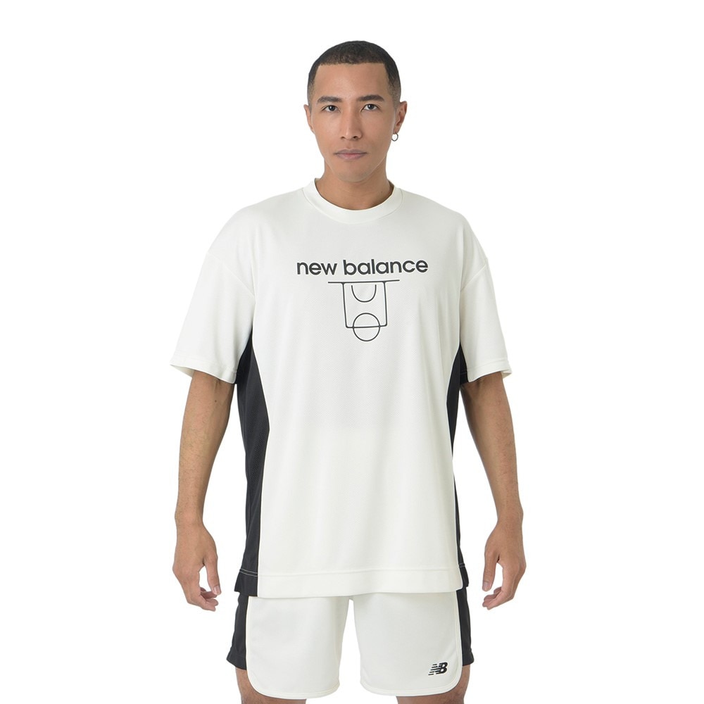 ニューバランス（new balance）（メンズ）バスケットボールウェア コートグラフィック ディンプルメッシュ 半袖Tシャツ AMT45070SST