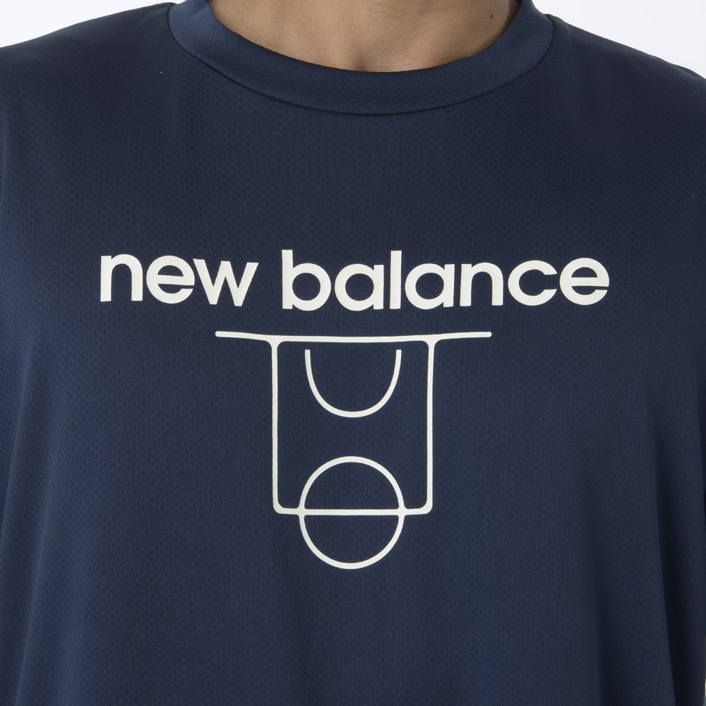 ニューバランス（new balance）（メンズ）バスケットボールウェア コートグラフィック ディンプルメッシュ 半袖Tシャツ AMT45070TNV