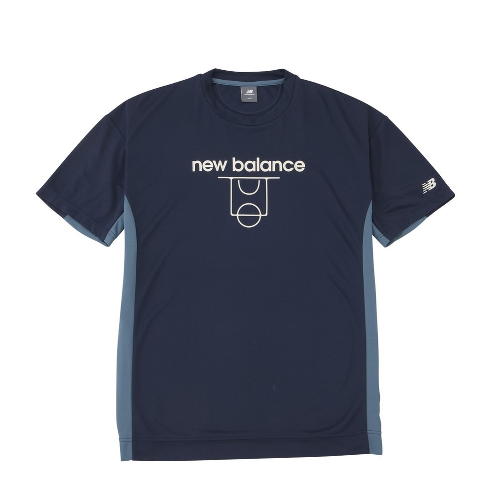 ニューバランス（new balance）（メンズ）バスケットボールウェア コートグラフィック ディンプルメッシュ 半袖Tシャツ AMT45070TNV 速乾