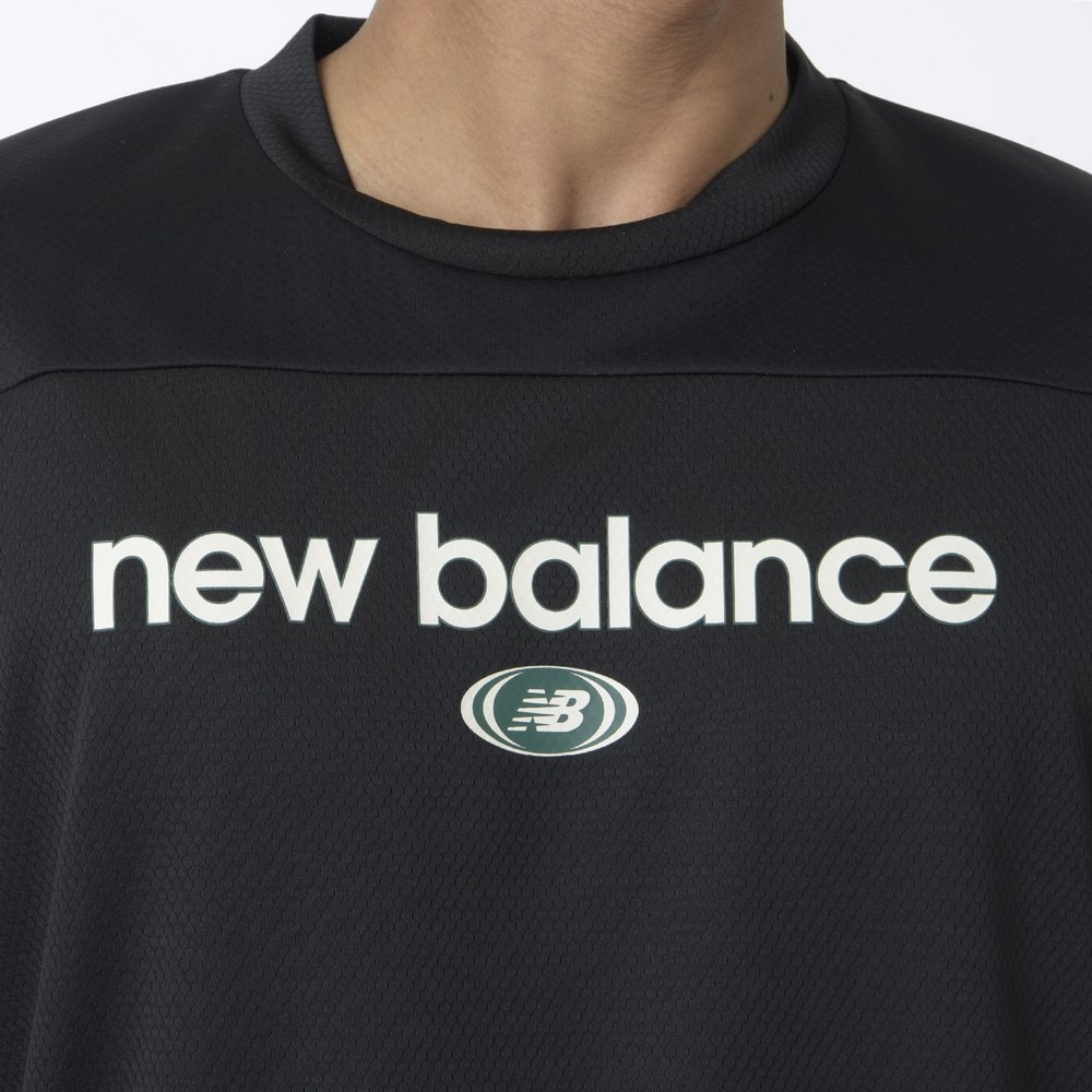 ニューバランス（new balance）（メンズ）バスケットボールウェア リニアロゴハニカムメッシュ 半袖Tシャツ AMT45072BK
