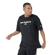 ニューバランス（new balance）（メンズ）バスケットボールウェア リニアロゴハニカムメッシュ 半袖Tシャツ AMT45072BK 速乾