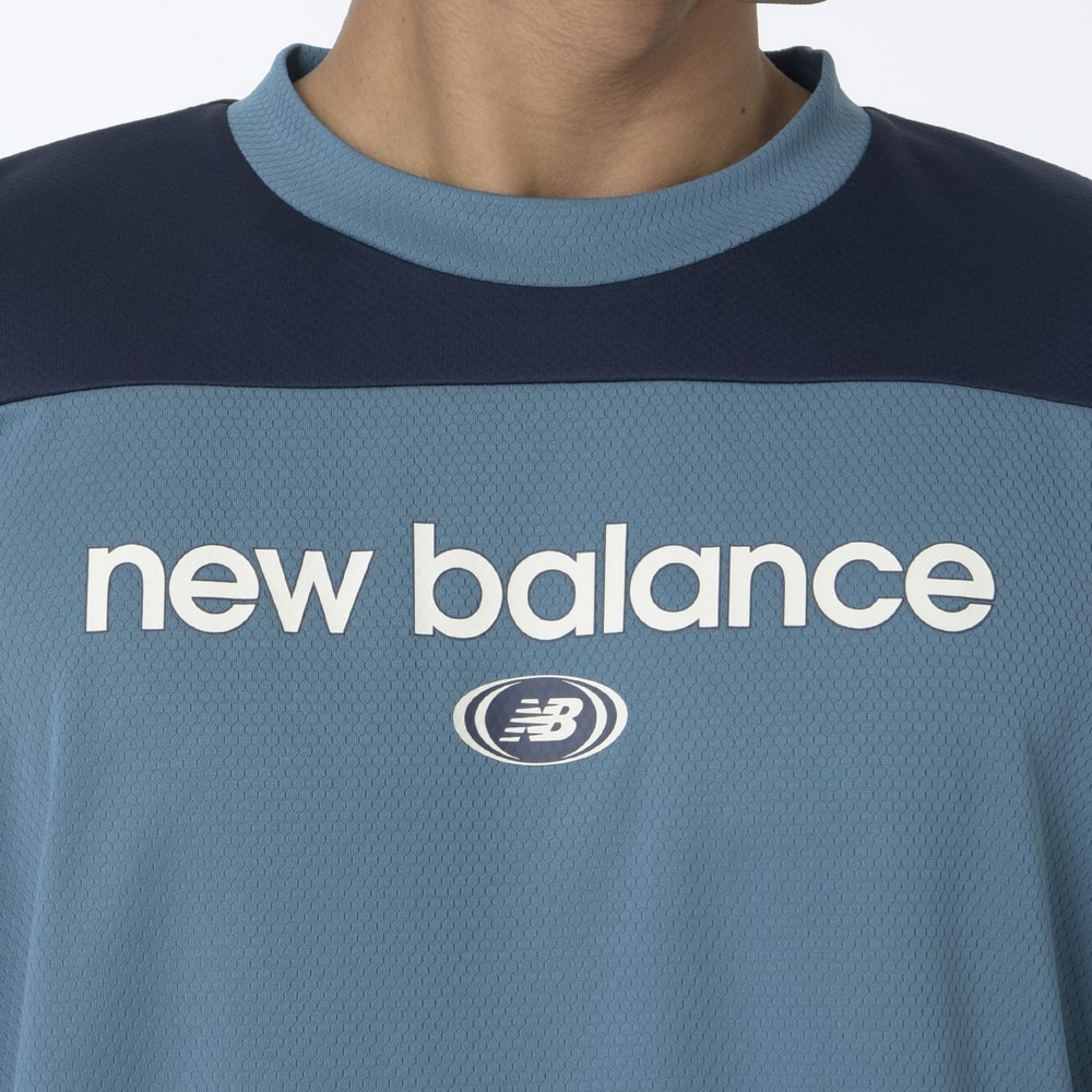 ニューバランス（new balance）（メンズ）バスケットボールウェア リニアロゴハニカムメッシュ 半袖Tシャツ AMT45072EUB 速乾