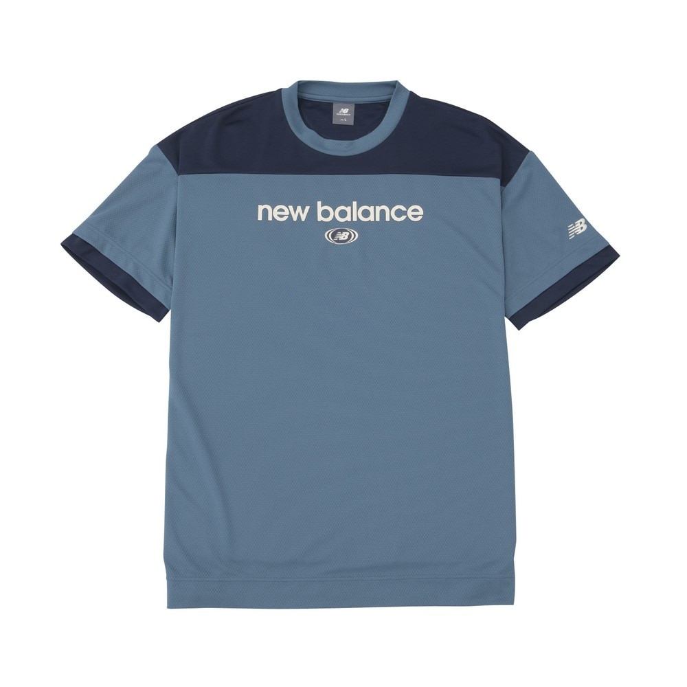 ニューバランス（new balance）（メンズ）バスケットボールウェア リニアロゴハニカムメッシュ 半袖Tシャツ AMT45072EUB 速乾
