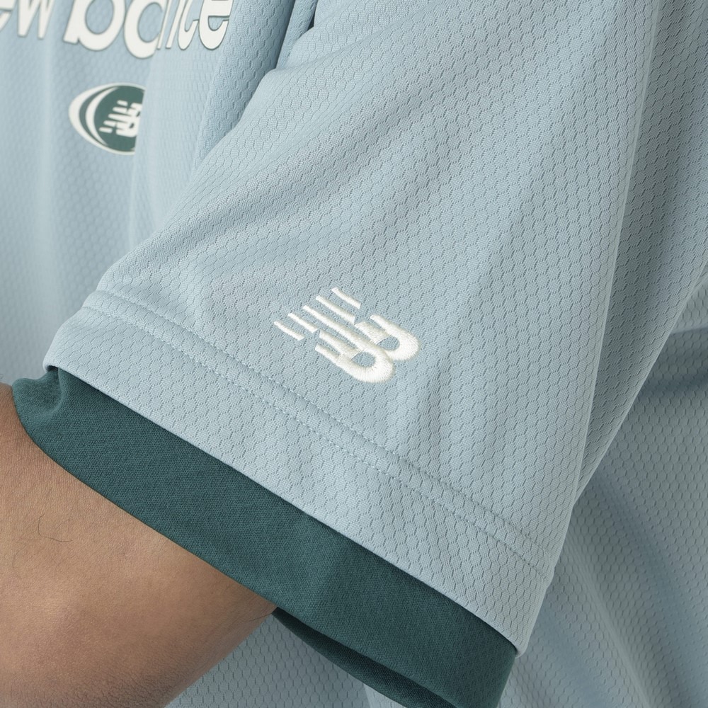 ニューバランス（new balance）（メンズ）バスケットボールウェア リニアロゴハニカムメッシュ 半袖Tシャツ AMT45072SAM 速乾