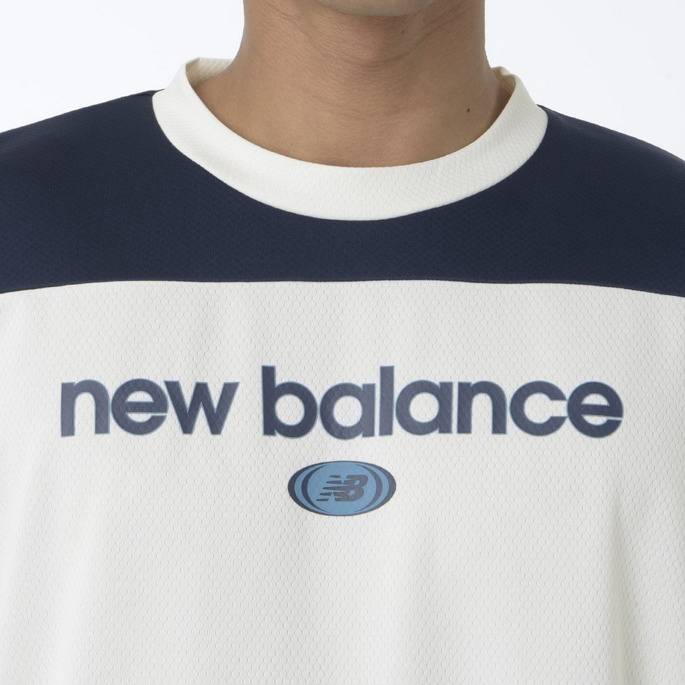 ニューバランス（new balance）（メンズ）バスケットボールウェア リニアロゴハニカムメッシュ 半袖Tシャツ AMT45072SST 速乾