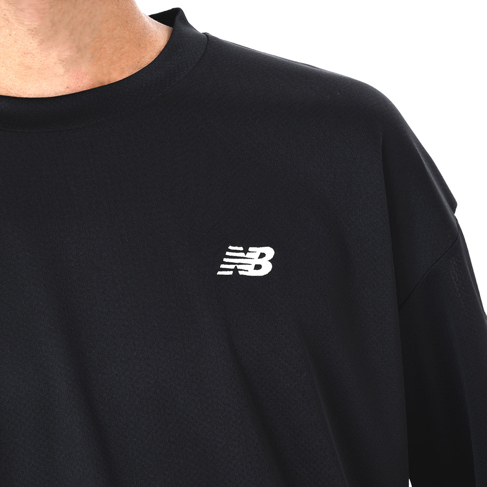 ニューバランス（new balance）（メンズ）バスケットボールウェア サイドカラーブロック ロングスリーブTシャツ AMT45180BK