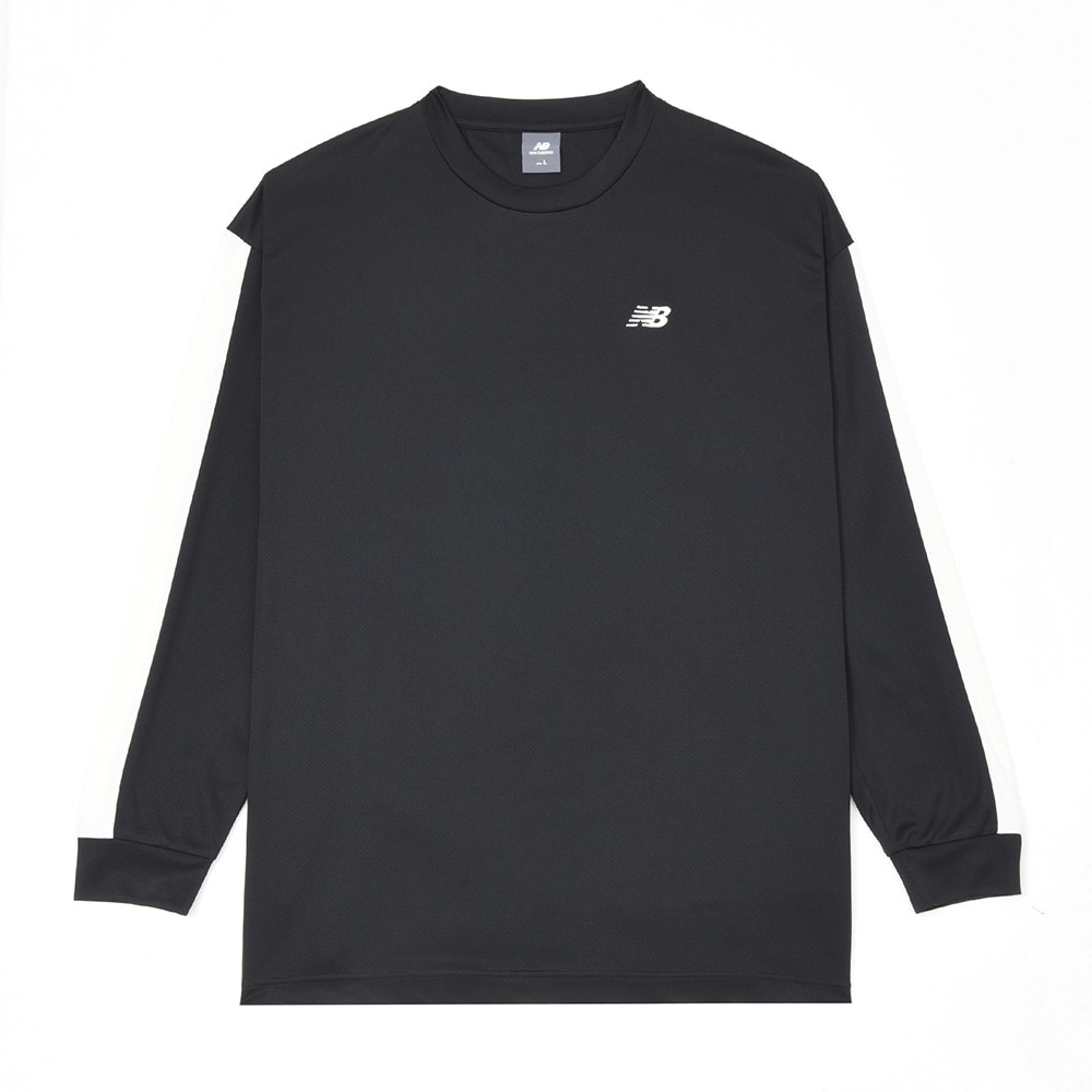 ニューバランス（new balance）（メンズ）バスケットボールウェア サイドカラーブロック ロングスリーブTシャツ AMT45180BK