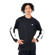 (メンズ)バスケットボールウェア サイドカラーブロック ロングスリーブTシャツ AMT45180BK
