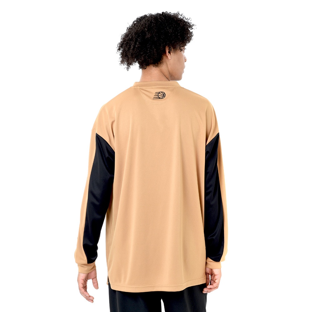 ニューバランス（new balance）（メンズ）バスケットボールウェア サイドカラーブロック ロングスリーブTシャツ AMT45180GIN