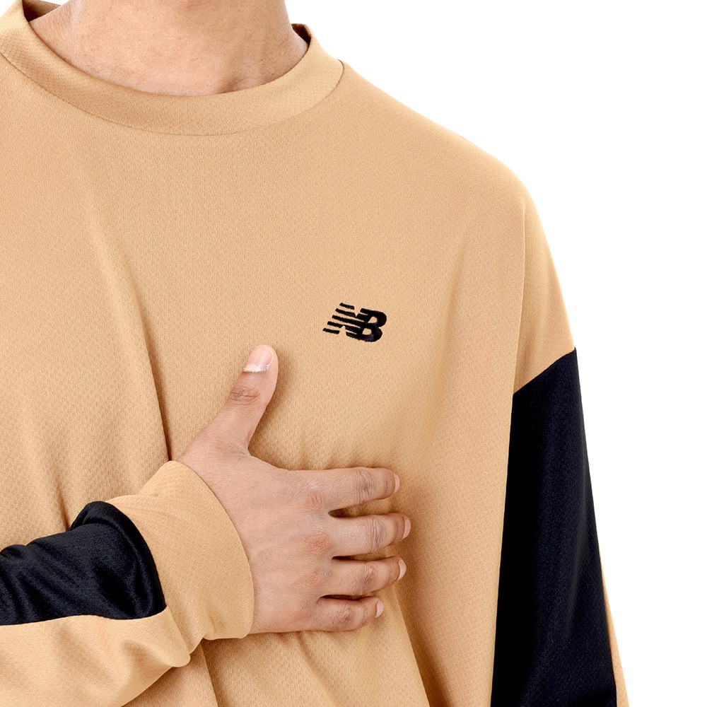 ニューバランス（new balance）（メンズ）バスケットボールウェア サイドカラーブロック ロングスリーブTシャツ AMT45180GIN