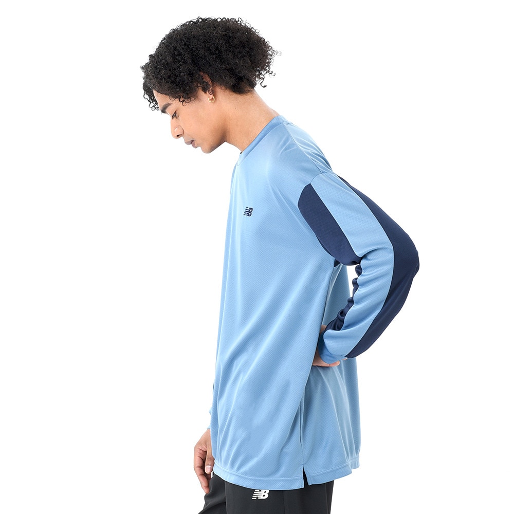 ニューバランス（new balance）（メンズ）バスケットボールウェア サイドカラーブロック ロングスリーブTシャツ AMT45180HEB