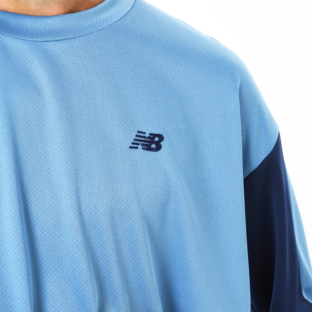 ニューバランス（new balance）（メンズ）バスケットボールウェア サイドカラーブロック ロングスリーブTシャツ AMT45180HEB