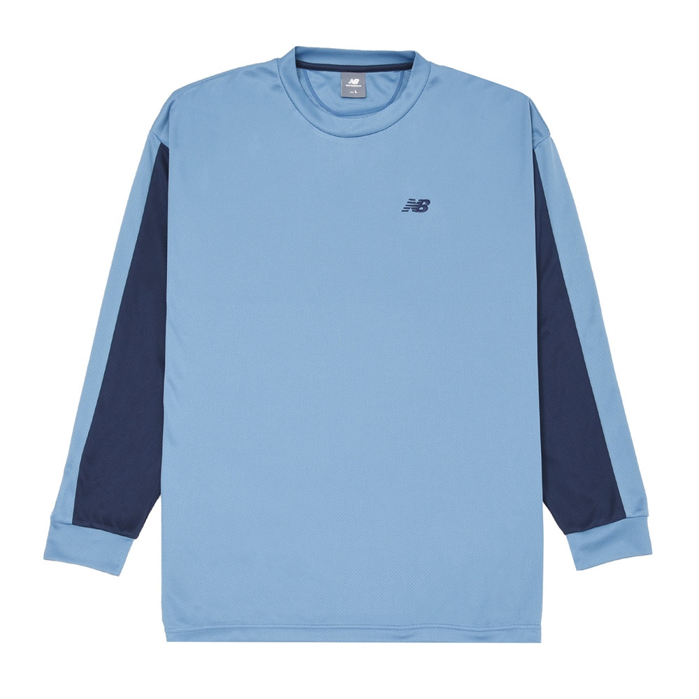 ニューバランス（new balance）（メンズ）バスケットボールウェア サイドカラーブロック ロングスリーブTシャツ AMT45180HEB