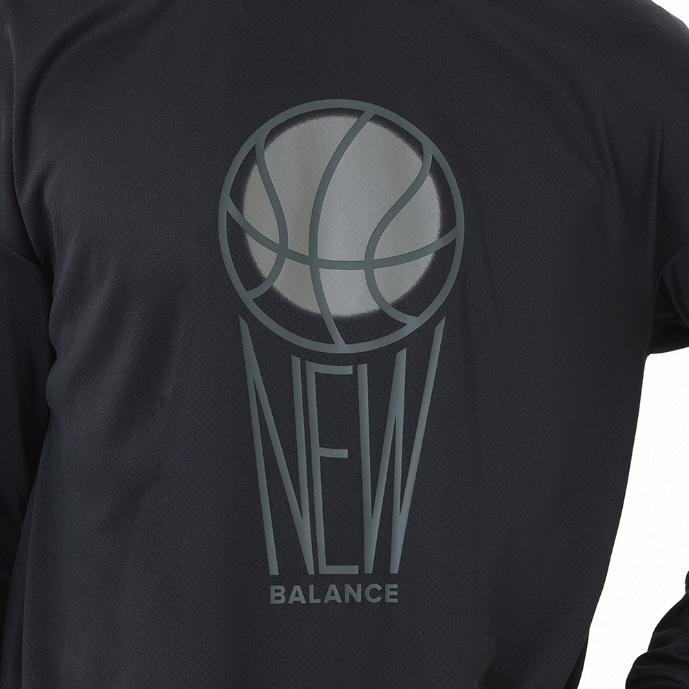 ニューバランス（new balance）（メンズ）バスケットボールウェア グラフィック ロングスリーブTシャツ AMT45181BK