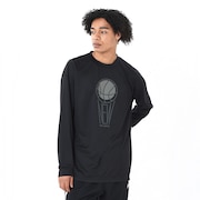 (メンズ)バスケットボールウェア グラフィック ロングスリーブTシャツ AMT45181BK