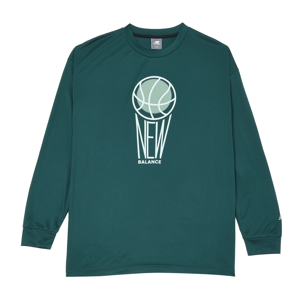 ニューバランス（new balance）（メンズ）バスケットボールウェア グラフィック ロングスリーブTシャツ AMT45181NWG