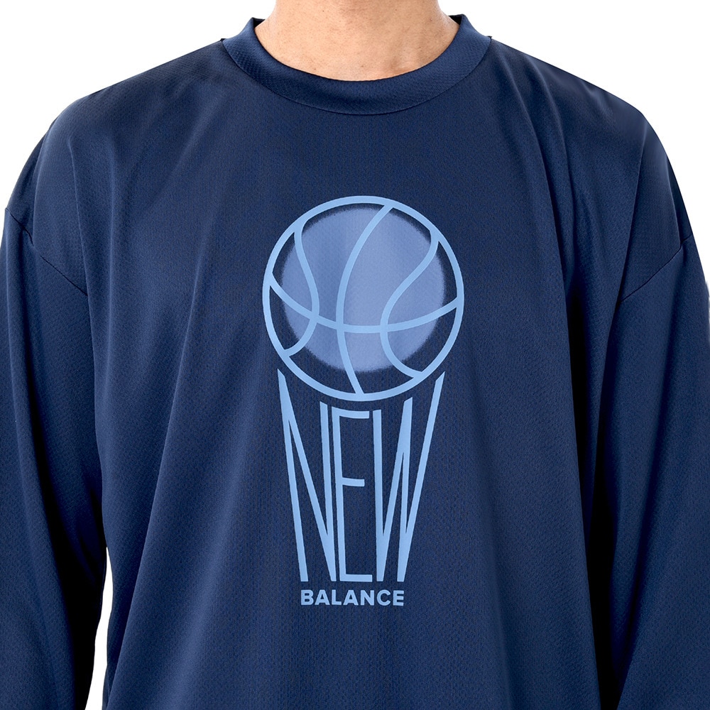 ニューバランス（new balance）（メンズ）バスケットボールウェア グラフィック ロングスリーブTシャツ AMT45181TNV